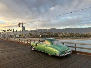 car on Stearns Wharf santa barbara