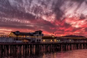 Sunset view of Stearns Wharf